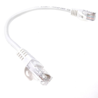 Купити Патч-корд литий EServer UTP, RJ45, Cat.5e, 0,25m, білий (CORD-0.25M-WHITE)
