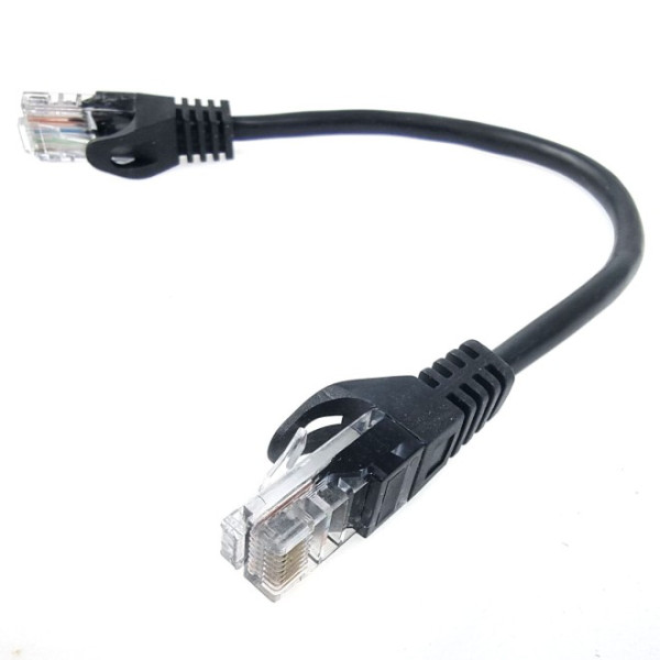 Купити Патч-корд литий EServer UTP, RJ45, Cat.5e, 0,25m, чорний (CORD-0.25M-BLACK)