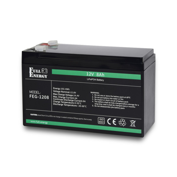 Купити Акумуляторна батарея Full Energy FEG-128 12V 8AH LiFePO4