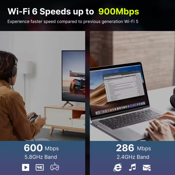 Купити Бездротовий адаптер Fenvi FU-AX900 Wi-Fi 6, Bluetooth 5.3 Dual Band 2.4G 5G