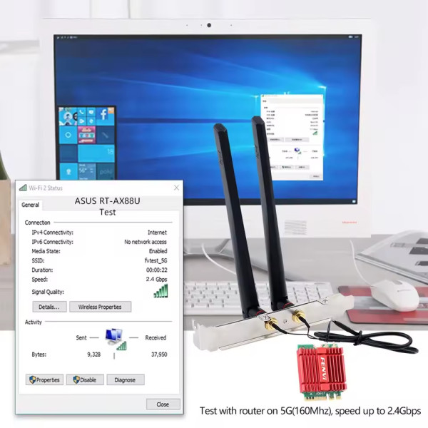 Купить Бездротовий адаптер Fenvi AX210NGW Kit
