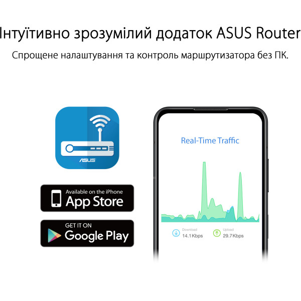 Купити Бездротовий маршрутизатор Asus RT-AX52 (90IG08T0-MO3H00)