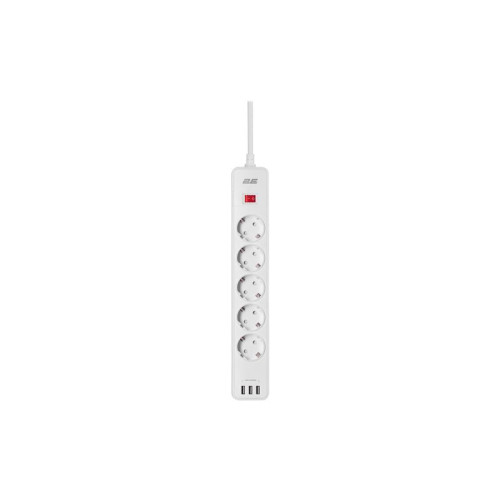 Купить Мережевий фільтр 2E 5хSchuko, 2 м (2E-SP515M2USBWH)