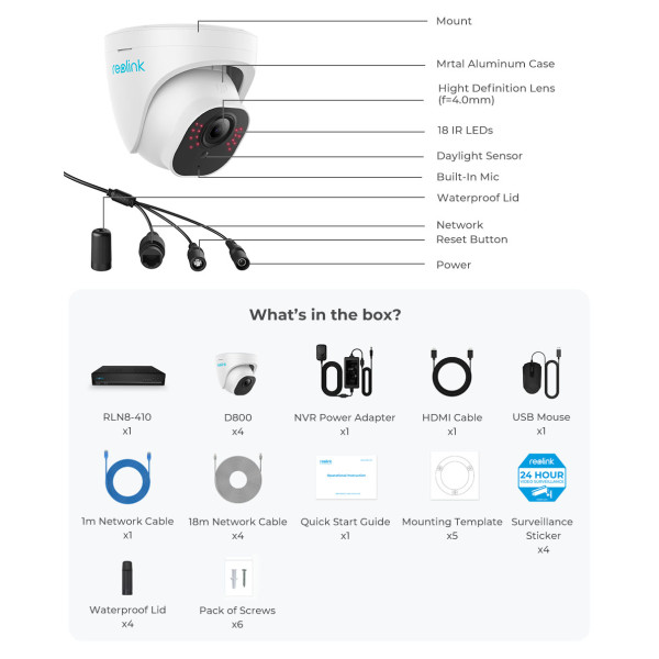 Купити Комплект відеоспостереження Reolink RLK8-800D4-A-V2