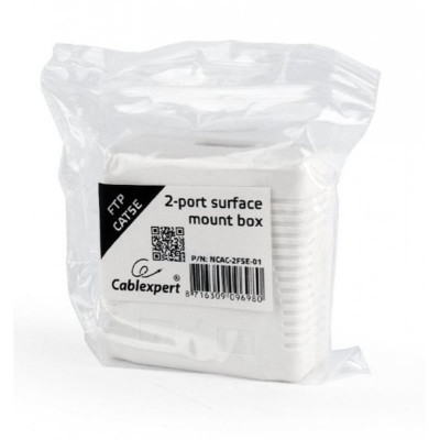 Купити Розетка Cablexpert (NCAC-2F5E-01) 2хRJ-45, Cat5Е, зовнішня, біла
