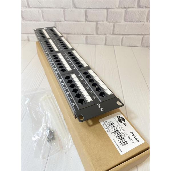 Купити Патч-панель ATcom P5148 19" 48хRJ-45 UTP 2U cat.5е