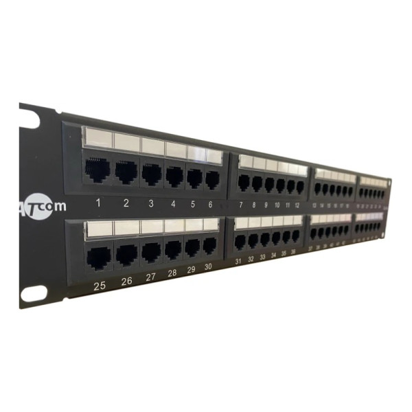 Купити Патч-панель ATcom P5148 19" 48хRJ-45 UTP 2U cat.5е