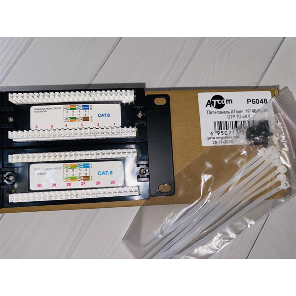 Купити Патч-панель ATcom P6048 19" 48хRJ-45 UTP 2U cat.6