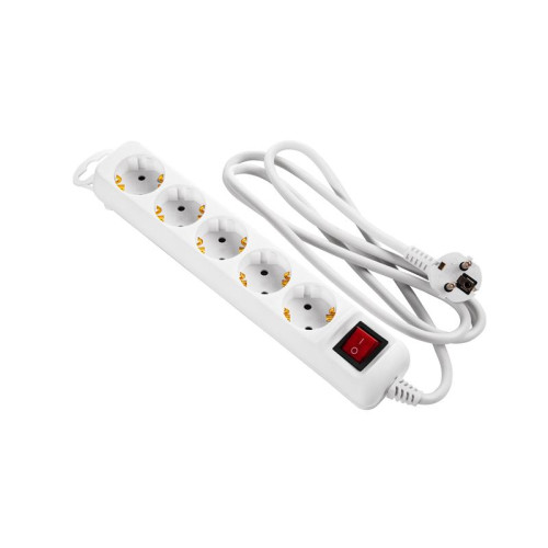 Купить Фильтр питания 2Е (2E-U05ESM1.5) 5хSchuko, 1.5 м, белый