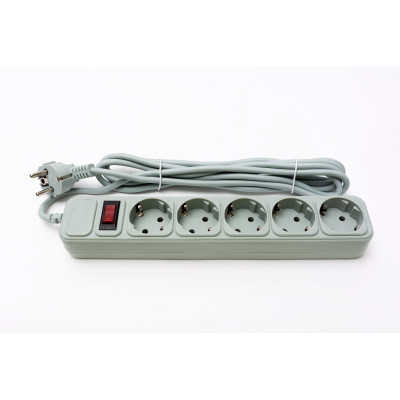 Купити Фільтр живлення ProLogix (PRS-075P5-30G) 0.75 мм, 5 розеток, 3 м, сірий