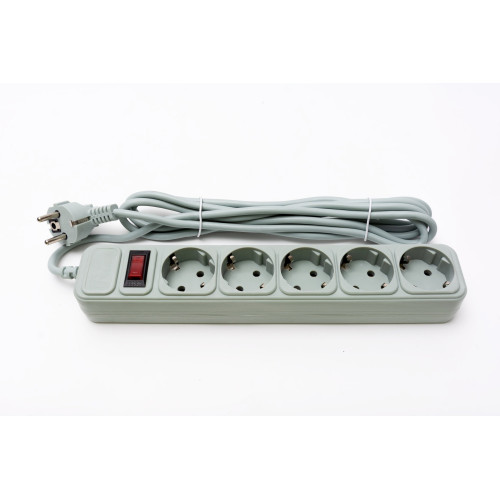 Купити Фільтр живлення ProLogix (PRS-075P5-30G) 0.75 мм, 5 розеток, 3 м, сірий