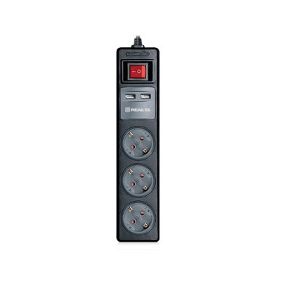 Купити Фільтр живлення REAL-EL RS-3 USB Charge