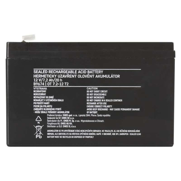 Купити Акумуляторна батарея Emos B9674 12V 7.2AH (FAST.6.3 MM) AGM