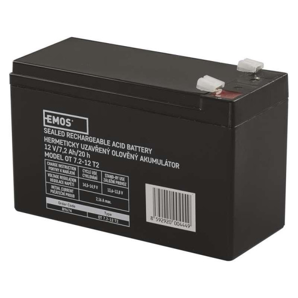 Купити Акумуляторна батарея Emos B9674 12V 7.2AH (FAST.6.3 MM) AGM