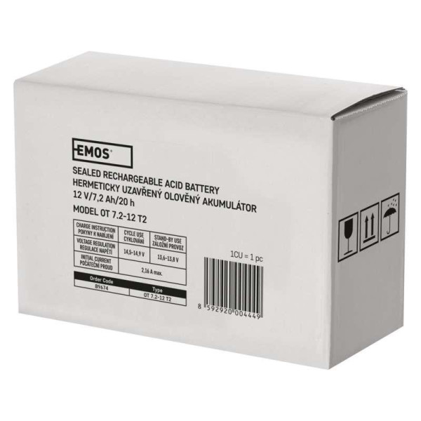 Купити Акумуляторна батарея Emos B9674 12V 7.2AH (FAST.6.3 MM) AGM