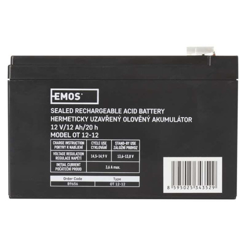 Купити Акумуляторна батарея Emos B9656 12V 12AH (FAST.6.3 MM) AGM