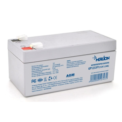 Купити Акумуляторна батарея Merlion 12V 3.3AH (GP1233F1/10743) AGM