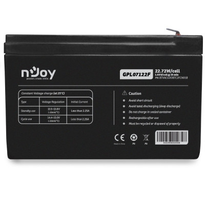 Купити Акумуляторна батарея Njoy GPL07122F 12V 7AH (BTVACGUOBTC2FCN01B) AGM