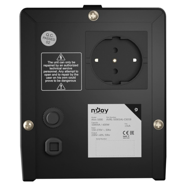 Купить Стабілізатор NJOY Alvis 1000 (AVRL-10001AL-CS01B) AVR, 1 розетка