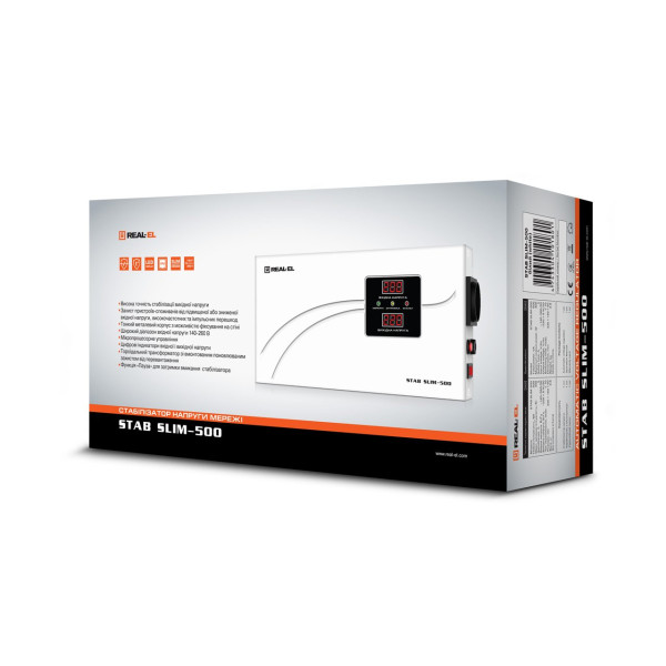 Купить Стабілізатор REAL-EL STAB SLIM-500 White