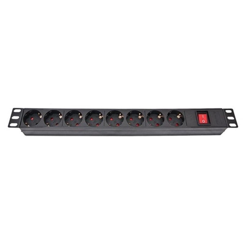 Купити Блок розеток Atcom 1U 19" (PDU-8W-CN-WS) 8 розеток, з вимикачем, ал. корпус, німецький тип, без кабеля