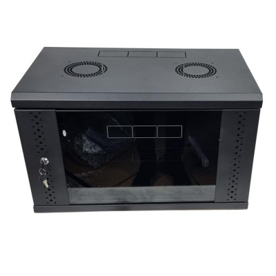 Купити Телекомунікаційна настінна шафа EServer 19" 6U-600х350х370 (скло), чорний (ES-Е635B)