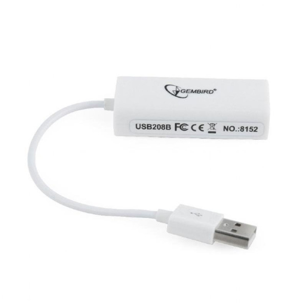 Купити Мережевий адаптер Gembird (NIC-U2-02) USB - Fast Ethernet, білий