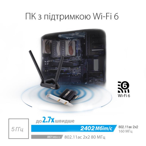 Купить Бездротовий адаптер Asus PCE-AX58BT
