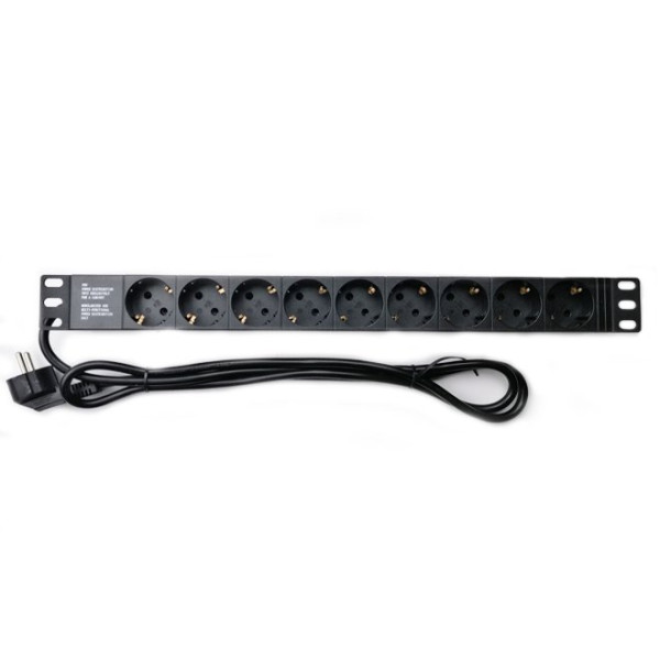 Купить Блок розеток EServer 1U 19" (WT-2261A-GER-9WAY) без выкл., алюм. корп., 9 розеток, 1.8м