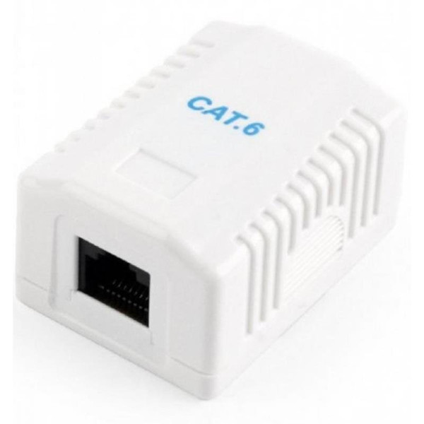 Купить Розетка Cablexpert (NCAC-1U6-01) RJ-45, Cat6, зовнішня, біла
