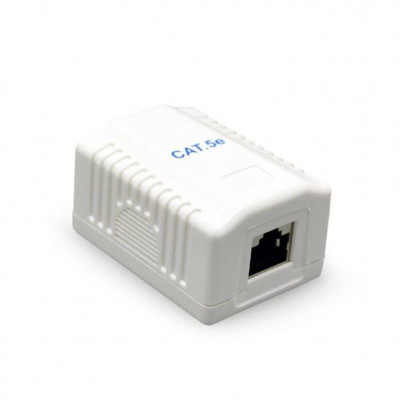 Купити Розетка Cablexpert (NCAC-1U5E-01) RJ-45, Cat5е, зовнішня, біла