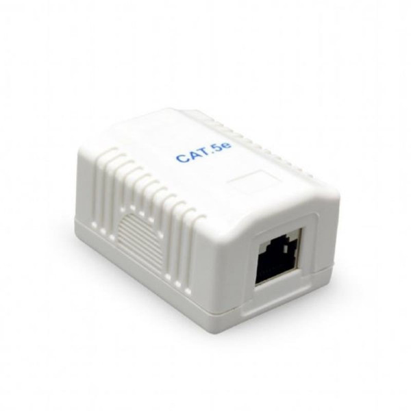 Купить Розетка Cablexpert (NCAC-1U5E-01) RJ-45, Cat5е, зовнішня, біла
