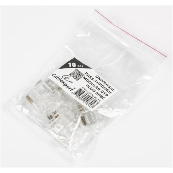 Купить Конектор RJ 45 Cablexpert (LC-PTU-01/10) з наскрізними отворами (10 шт/уп)