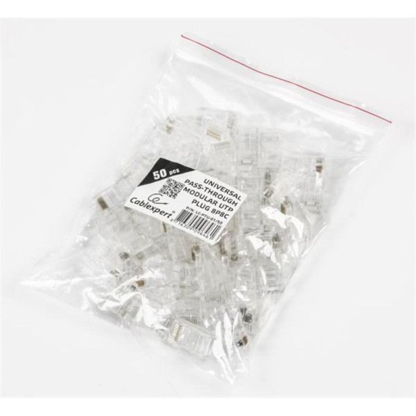 Купить Конектор RJ 45 Cablexpert (LC-PTU-01/50) з наскрізними отворами (50 шт/уп)