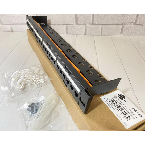 Купити Патч-панель ATcom P6148 19" 24хRJ-45 UTP 1U cat.6, в зборі